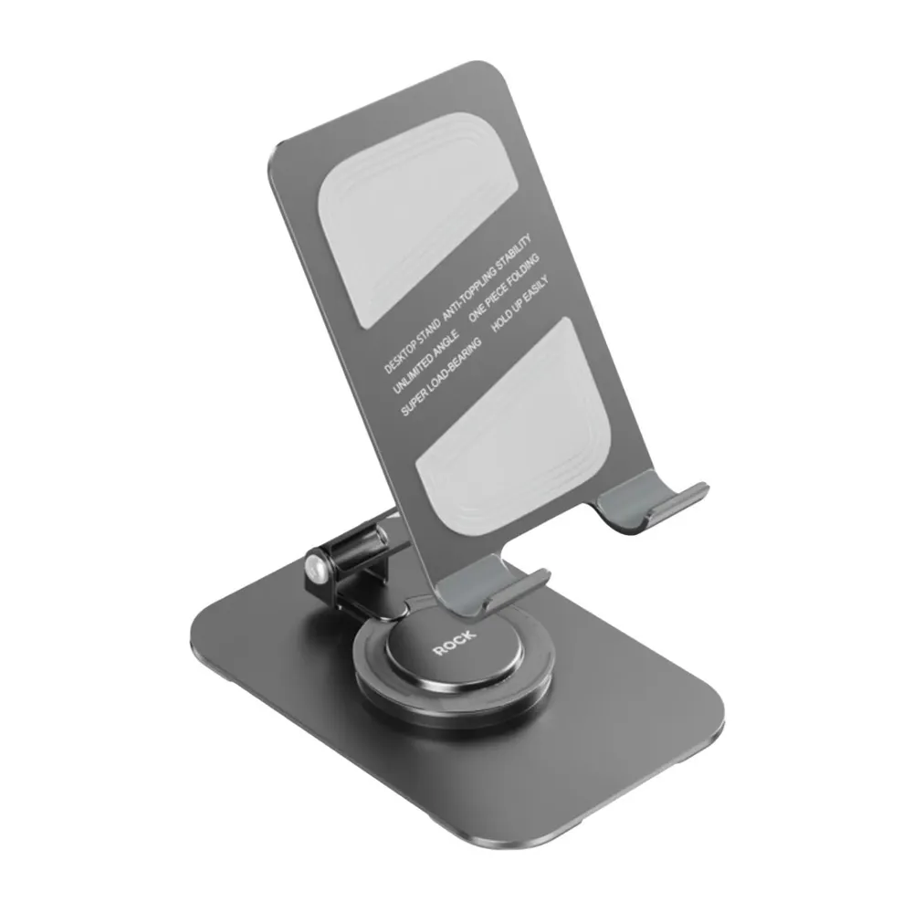 Держатель для смартфона и планшета металлический ROCK Metal Rotatable Desktop Mobile Phone Holder серый