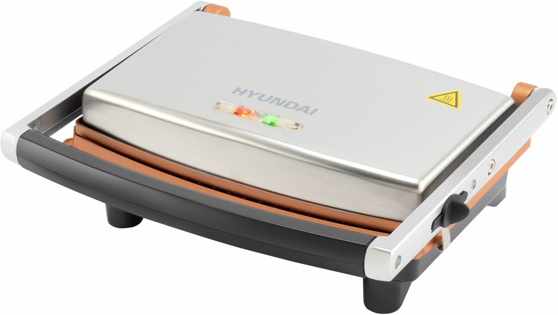 фото Электрогриль Hyundai HYG-1072, серебристый и черный