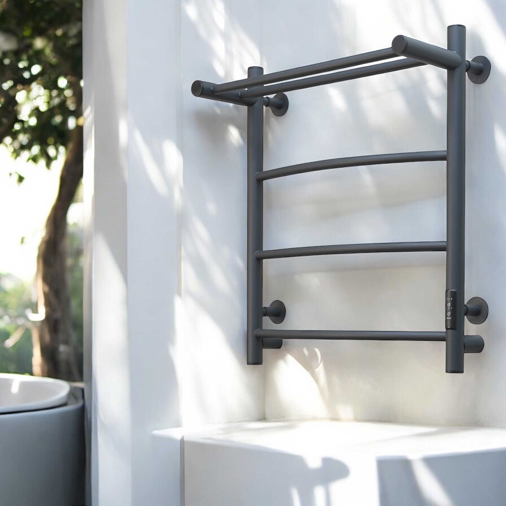 Полотенцесушитель электрический Тругор 500мм 600мм форма лесенка серый графит подключение универсальное