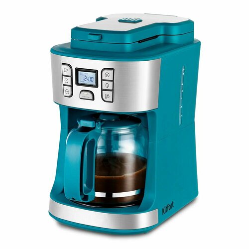 Кофемашина с насадкой KitFort КТ7237 автоматическая бирюзовая 7881₽