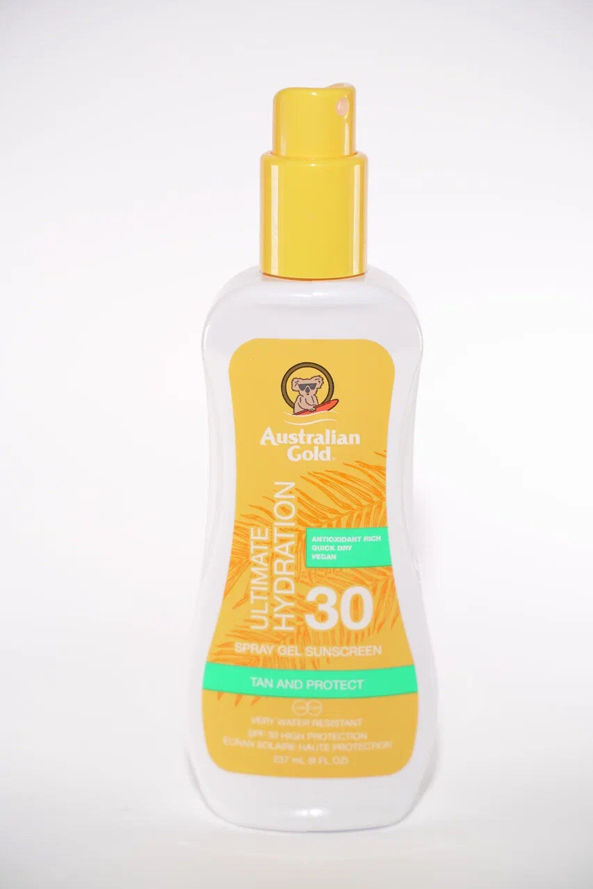 Спрей-гель Australian Gold SPF 30 Ultimate Hydration, водостойкий, для всех типов кожи, 237мл