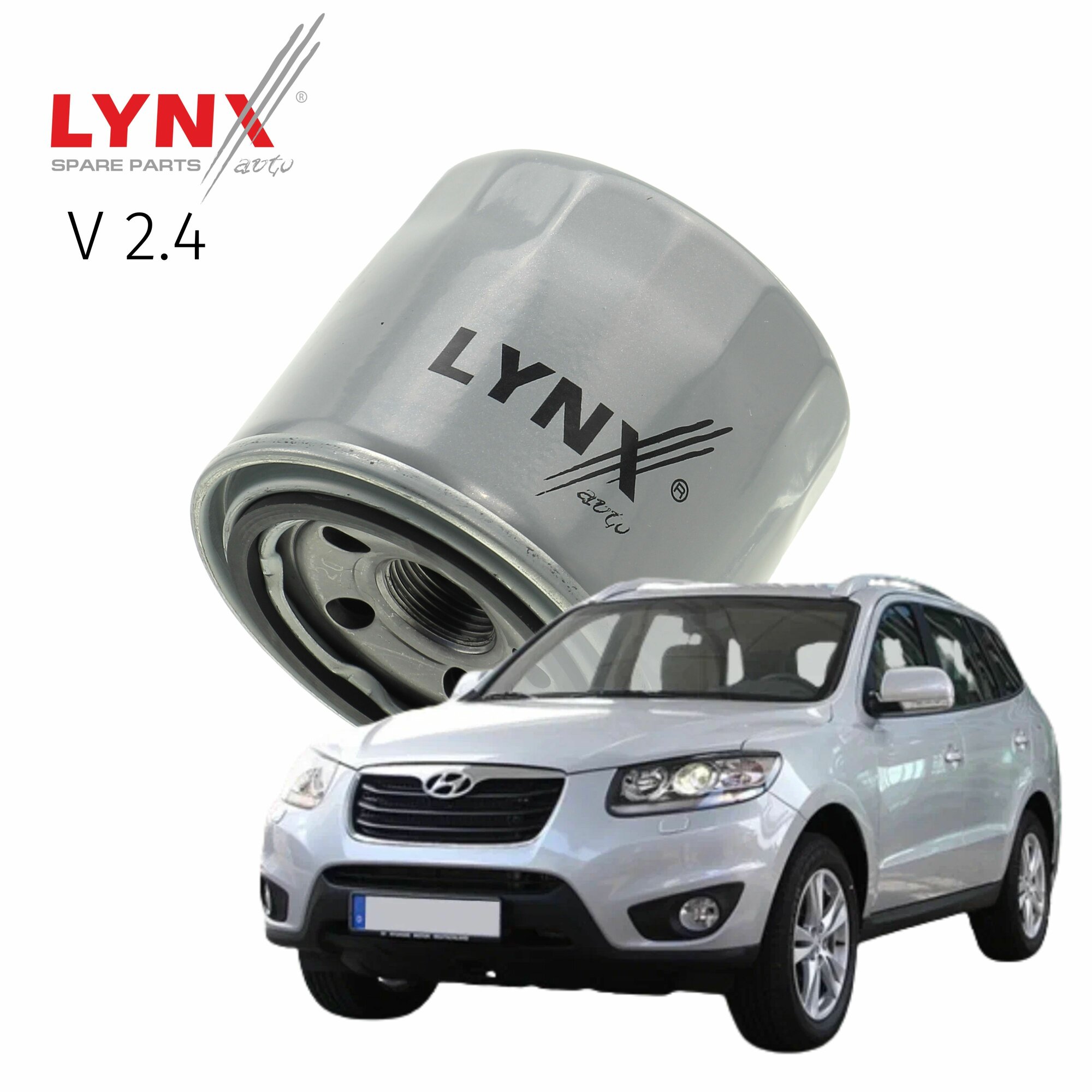 Фильтр масляный Hyundai Santa Fe (2) CM / Хендай Санта Фе 2009 2010 2011 2012 V2.4 G4KE / 1шт LYNXauto