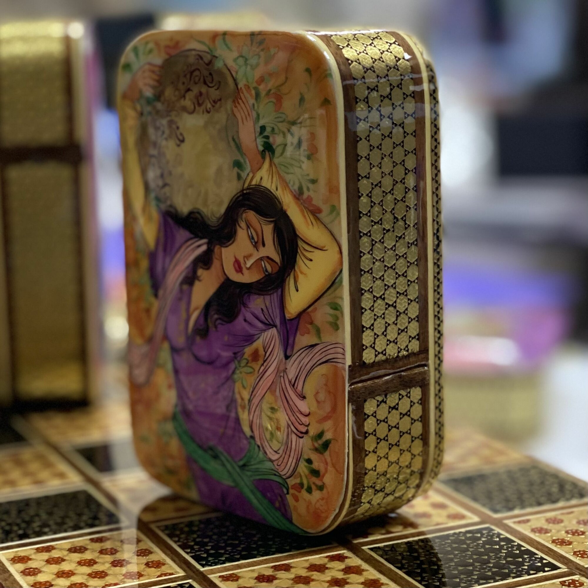 Чехол-футляр Персидский базар "Иран", дерево, ручная работа, для игральных карт — фото 1