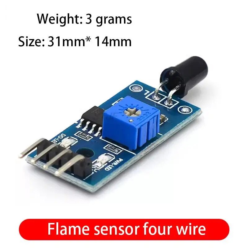 Инфракрасный 3-проводной датчик обнаружения пламени Smartsense Для Arduino, модуль датчика пламени с ИК датчиком, 3,3-5 в постоянного тока, Flame sensor wire