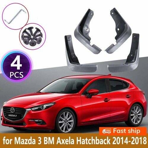 4 шт автомобильные брызговики для Mazda 3 BM Axela Hatchback 2014 2015 2016 2017 2018 обшивка брызговики аксессуары для колес 1172₽