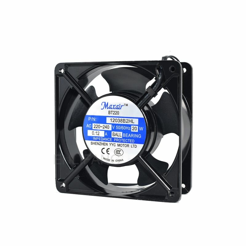 Оригинальный новый для BT220 PN 12038B2HL 12038 120*120*38 мм AC220-240V 50/60 Гц 20 Вт 0,12A шарикоподшипник охлаждающий осевой вентилятор