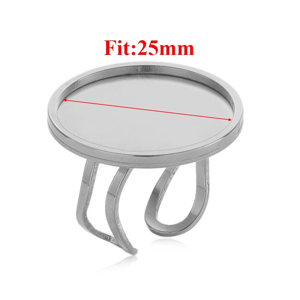4 шт. Открытые кольца из нержавеющей стали Semitree 25 мм