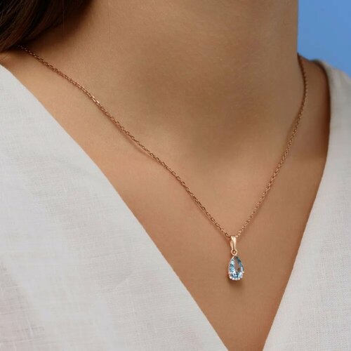 Подвеска Argentum серебро 925 проба золочение родирование фианит топаз синтетический топаз размер 16 см золотистый 1073₽