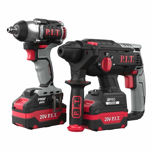 Набор аккумуляторных инструментов PIT P0003-02 перфоратор PBH20H-22B гайковерт PIW20H-300B 30990₽