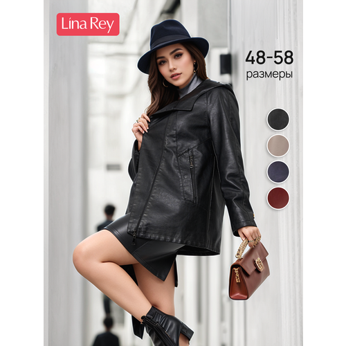 фото Куртка lina rey, размер 48, черный графит