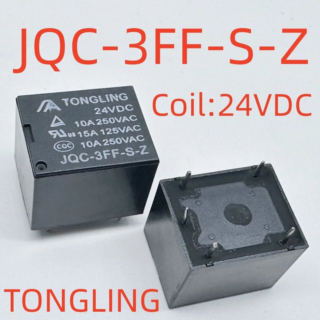 Новое реле JQC-3FF-S-Z 5 В постоянного тока/9 В постоянного тока/12 В постоянного тока/24 В постоянного тока (T73C-10A), 5 контактов, JQC-3FF-S-Z 24VDC