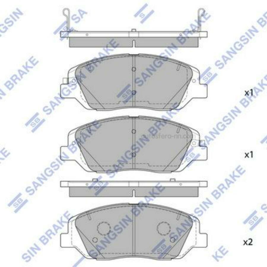 SANGSIN BRAKE SP4102SD Колодки тормозные дисковые передние HYUNDAI SANTAFE (SEVERE DUTY) SP4102SD
