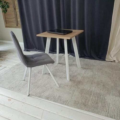 Изображение товара Компьютерный стол Ник 60*60 см. Столешница 22 мм Дуб Сонома. Белые ножки