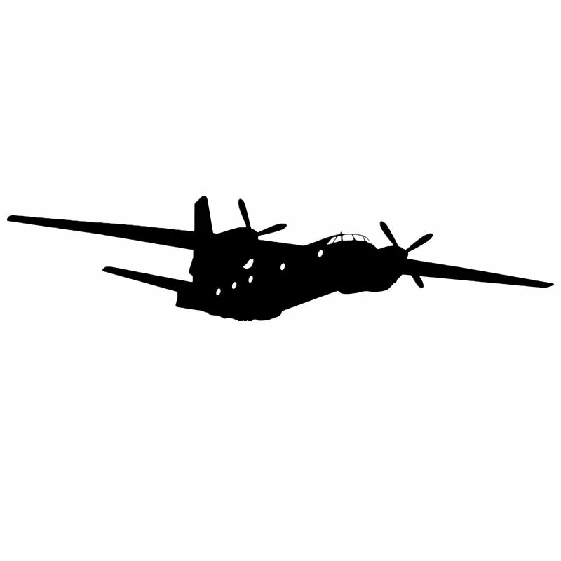 Забавная виниловая наклейка с рисунком самолета для автомобилей, черно-белая, пятицветная, водонепроницаемая и солнцезащитная, из ПВХ, 4,6x20 см.