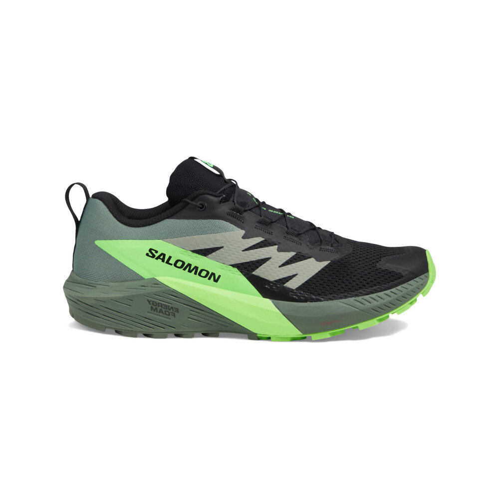 Кроссовки Salomon Sense Ride 5 2025 (Black / Laurel Wreath / Green Gecko 9,5), размер US: 9.5, черный, зеленый