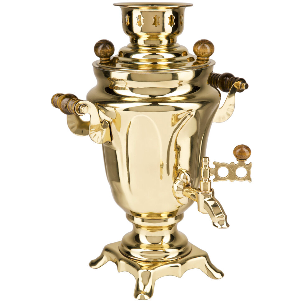 Самовар электрический 15 литра формы «Тюльпан» золотой категория «Стандарт»