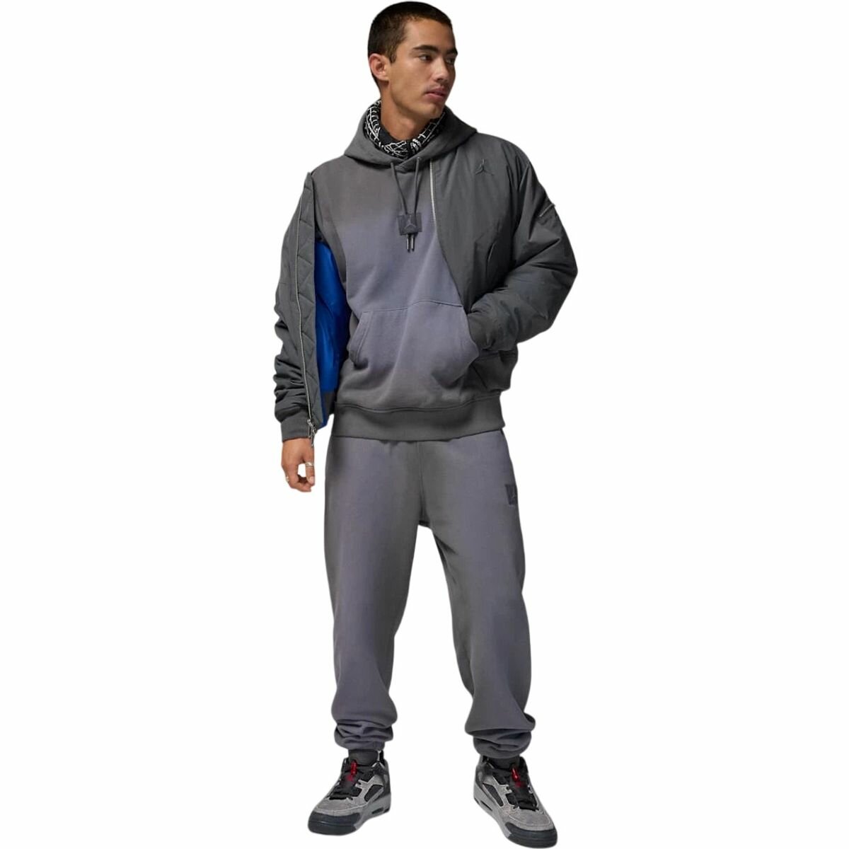 Худи спортивное NIKE Jordan Flight Fleece Pullover Hoodie, размер S, , серый — фото 1