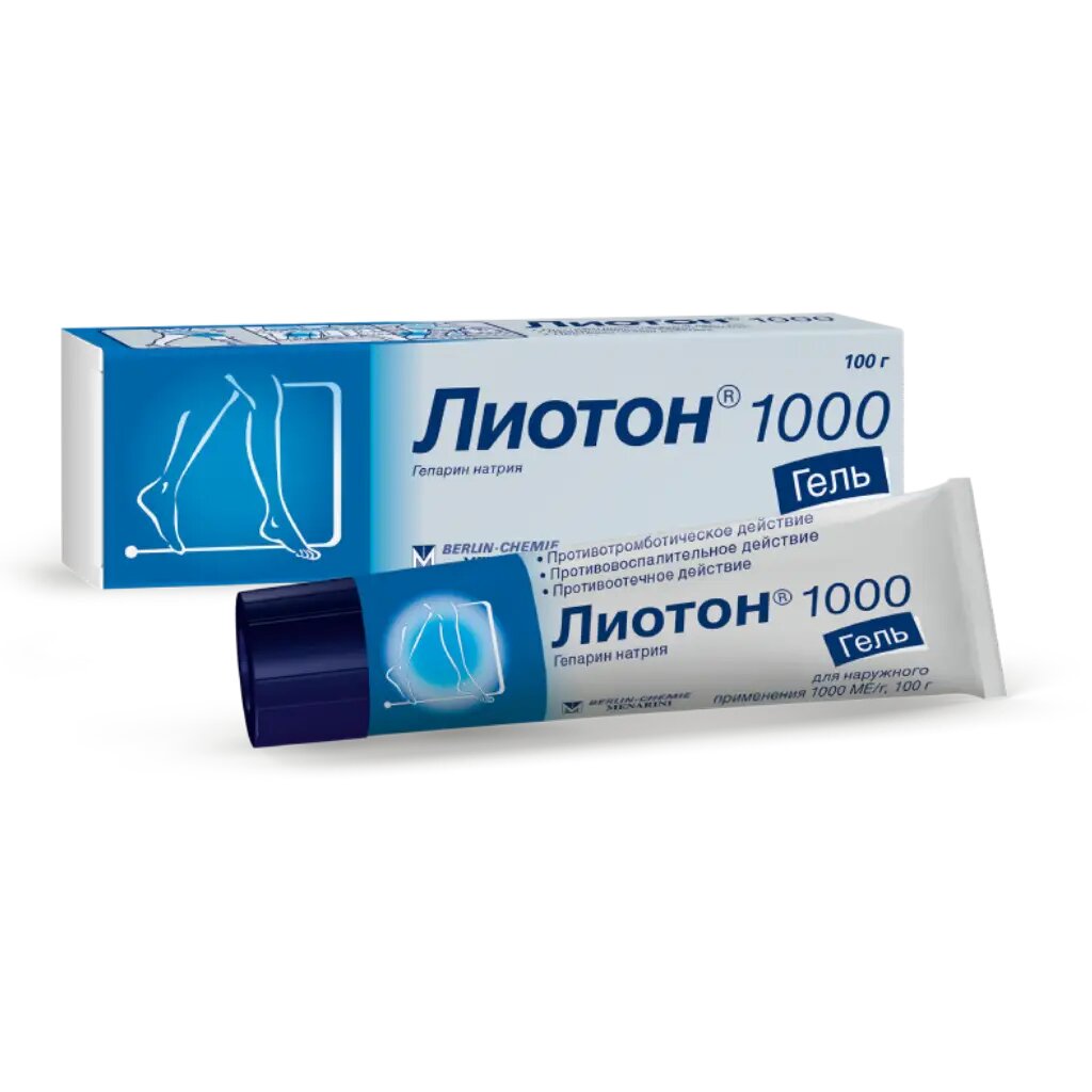 Лиотон 1000 гель для наружного применения 1000 ме/г 100 г 1 шт