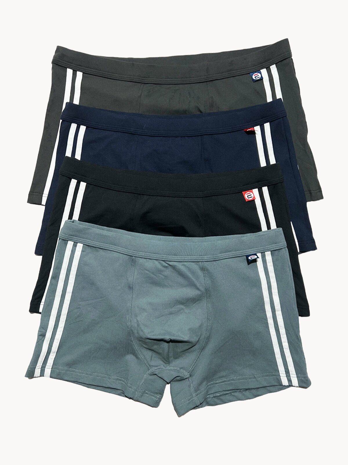 Трусы Ebro & Tsis, комплект из 4 шт., размер 3XL, серый, черный, синий