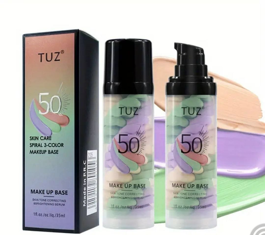 Корректирующая база для макияжа TUZ Spiral, выравнивание тона и сияние, 35мл