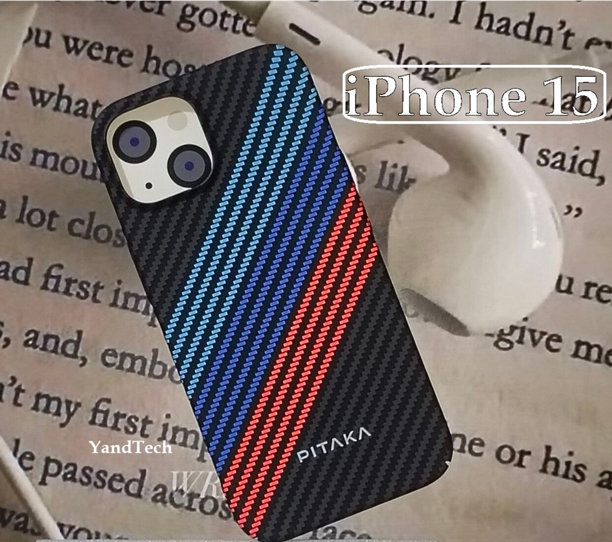 Чехол, карбоновый, для для телефонов iPhone 15 жёсткий