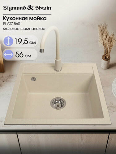 Изображение товара Кухонная мойка Zigmund & Shtain PLATZ 560 молод. Шамп