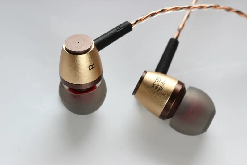 Премиальные HIFI наушники-вкладыши модель с низким сопротивлением цвет шампанское золото без адаптера
