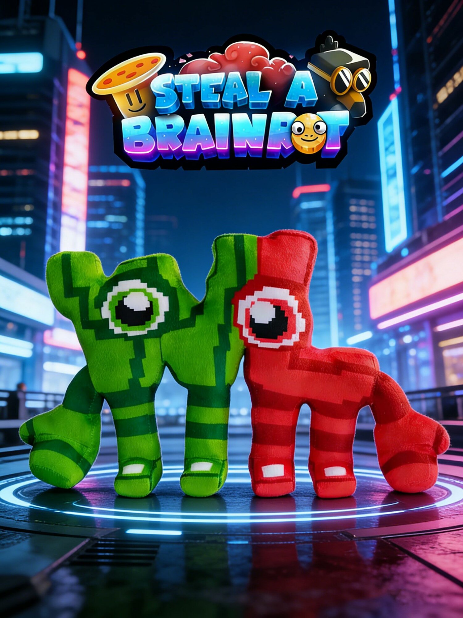 Мягкая игрушка Roblox (Роблокс) Steal a Brainrot: W or L, плюшевый мем