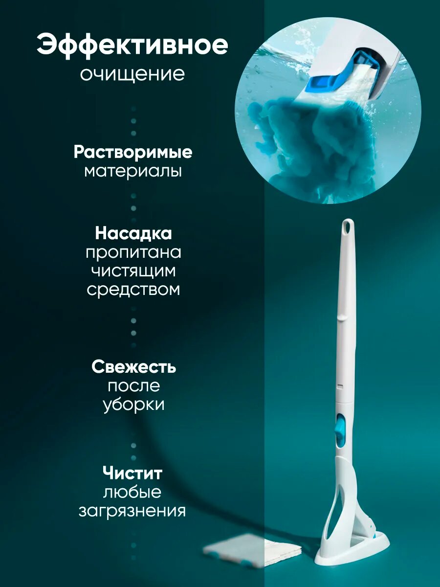 Ершик для унитаза с держателем и сменными насадками — фото 1