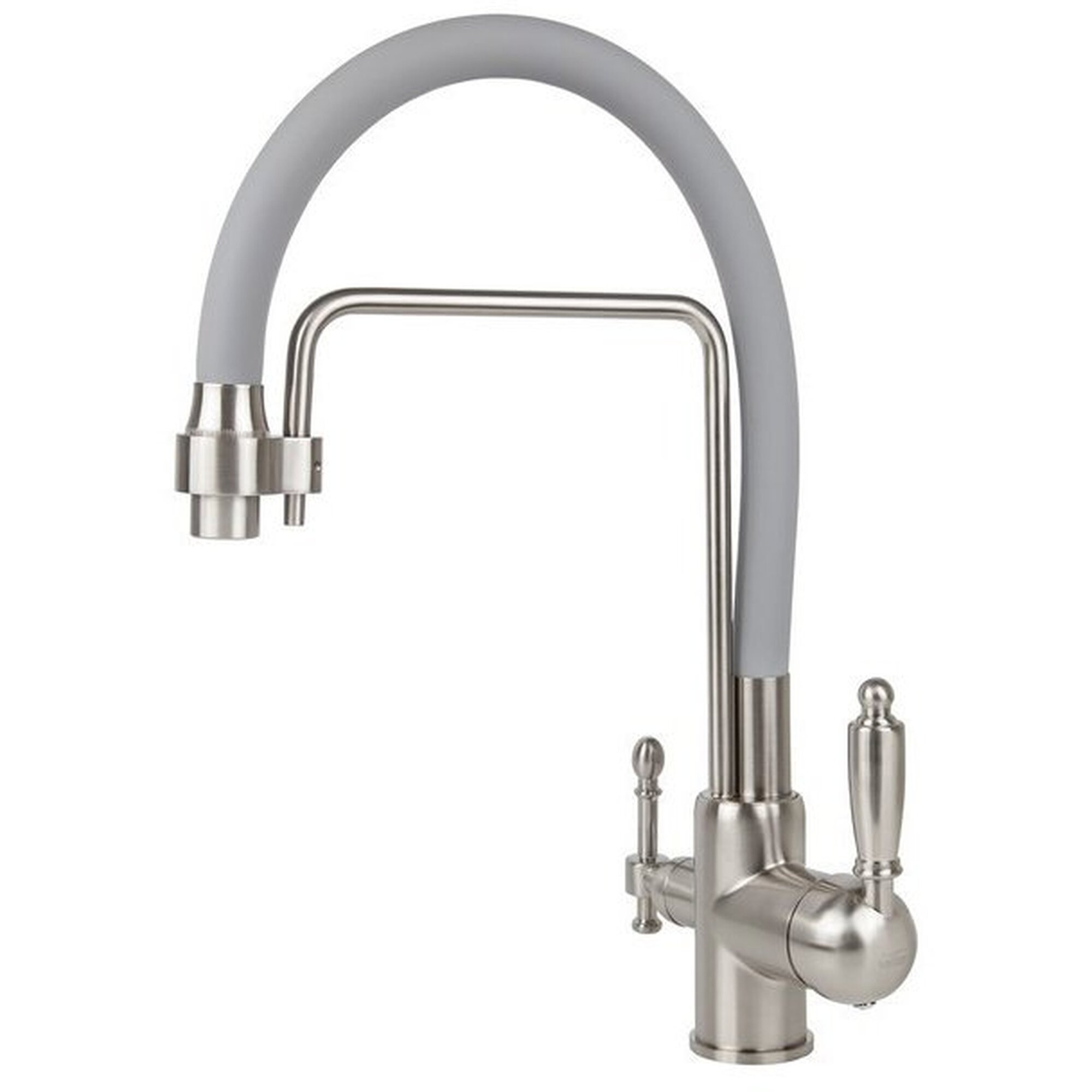 Смеситель для кухни Viko (Вико) под фильтр с гибким серым изливом Silver (V-5618)