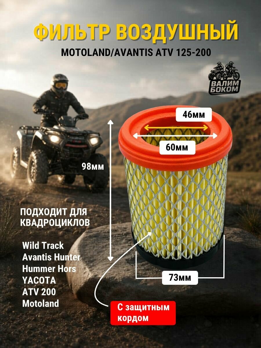 Фильтр воздушный для квадроцикла 161QMK-B2 163QMK 200см3 ATV 200 для ремонта, замены и совместимого оборудования, практи