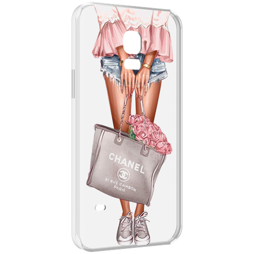 Чехол MyPads Сумка-с-цветами женский для Samsung Galaxy S5 mini задняя-панель-накладка-бампер
