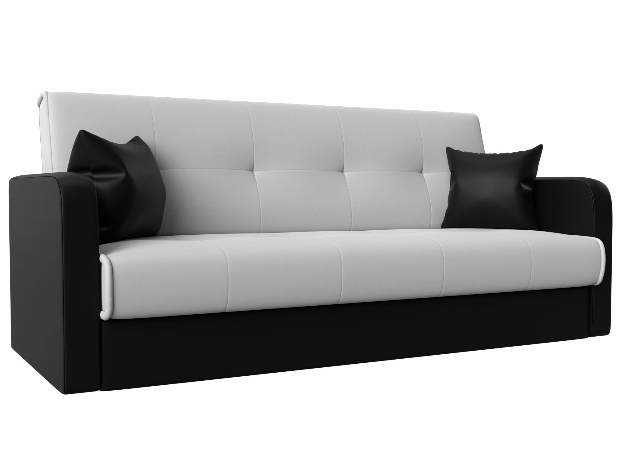 фото Диван книжка Лига Диванов Надежда Экокожа Белый/Черный