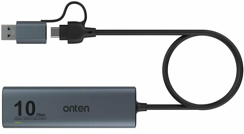 USB 3.0 + Type-C разветвитель (хаб) Onten на 6 выходов 3xUSB 3.2 , SD/TF , Type-C PD для ноутбука, Macbook, ПК, смартфона, цвет серый — фото 7