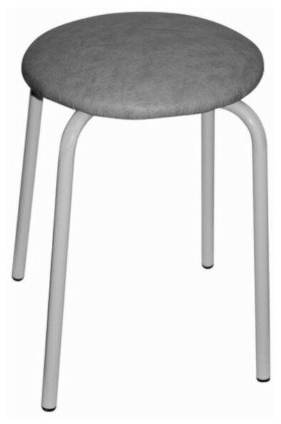 фото Табурет круглое мягкое сиденье (серый), ножки сталь (1/5) "виолет"