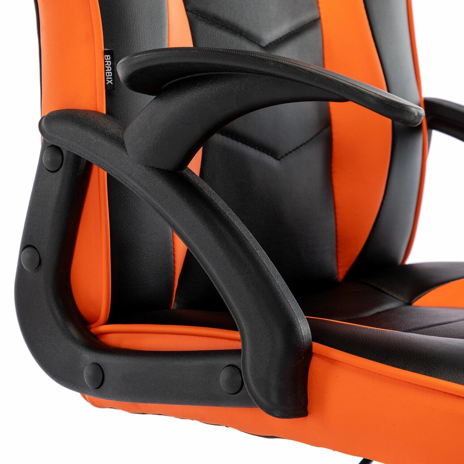 Кресло компьютерное BRABIX Shark GM-203, экокожа, черное/оранжевое (532513) - фотография № 5