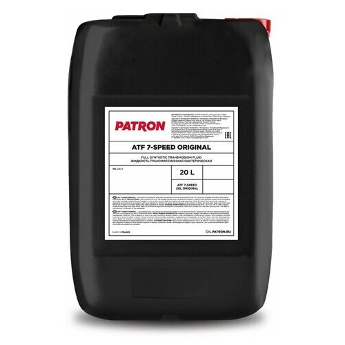 Patron ATF7SPEED20LORIGINAL Жидкость гидравлическая синтетическая 20л 20л-MB 236.14 Patron ATF7SPEED20LORIGINAL