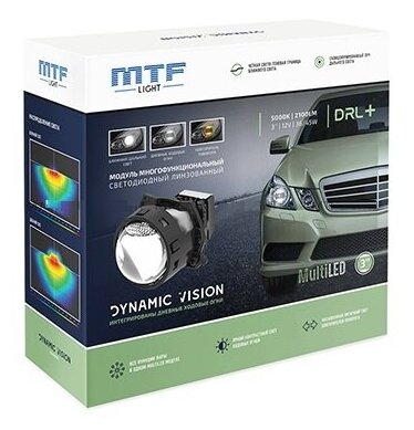 Светодиодный модуль дальнего/ближнего света MTF light BI LED Dynamic Vision Multi LED 3.0" 5000K 12V (2 шт.)