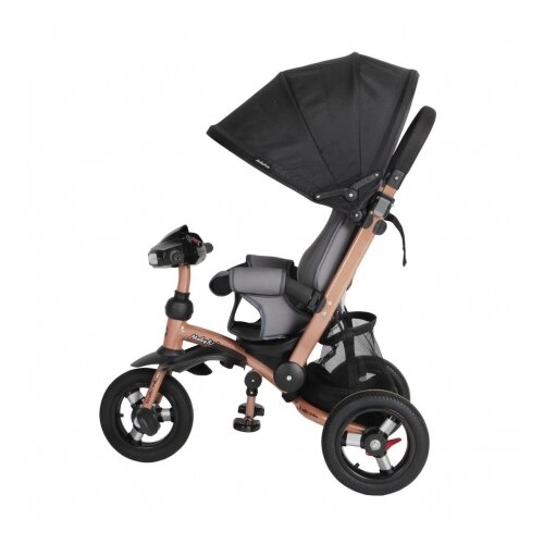 фото Велосипед-коляска moby kids 3кол. stroller trike 10x10 air car, черный, золот.металлик