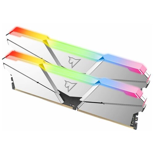 Модуль памяти DDR 4 DIMM 16Gb 8Gbx2 PC25600 3200Mhz Netac Shadow NTSRD4P32DP-16SC RGB CL16 Silver 135V с радиатором 620000₽