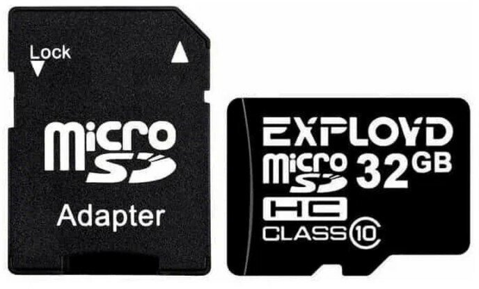 Exployd Карта памяти Exployd MicroSD, 32 Гб, SDHC, класс 10, с адаптером SD