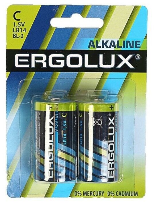 Элемент питания алкалиновый LR14 BL-2 LR14 BL-2 1.5В Alkaline (блист.2шт) ERGOLUX 11751 (1 упак)