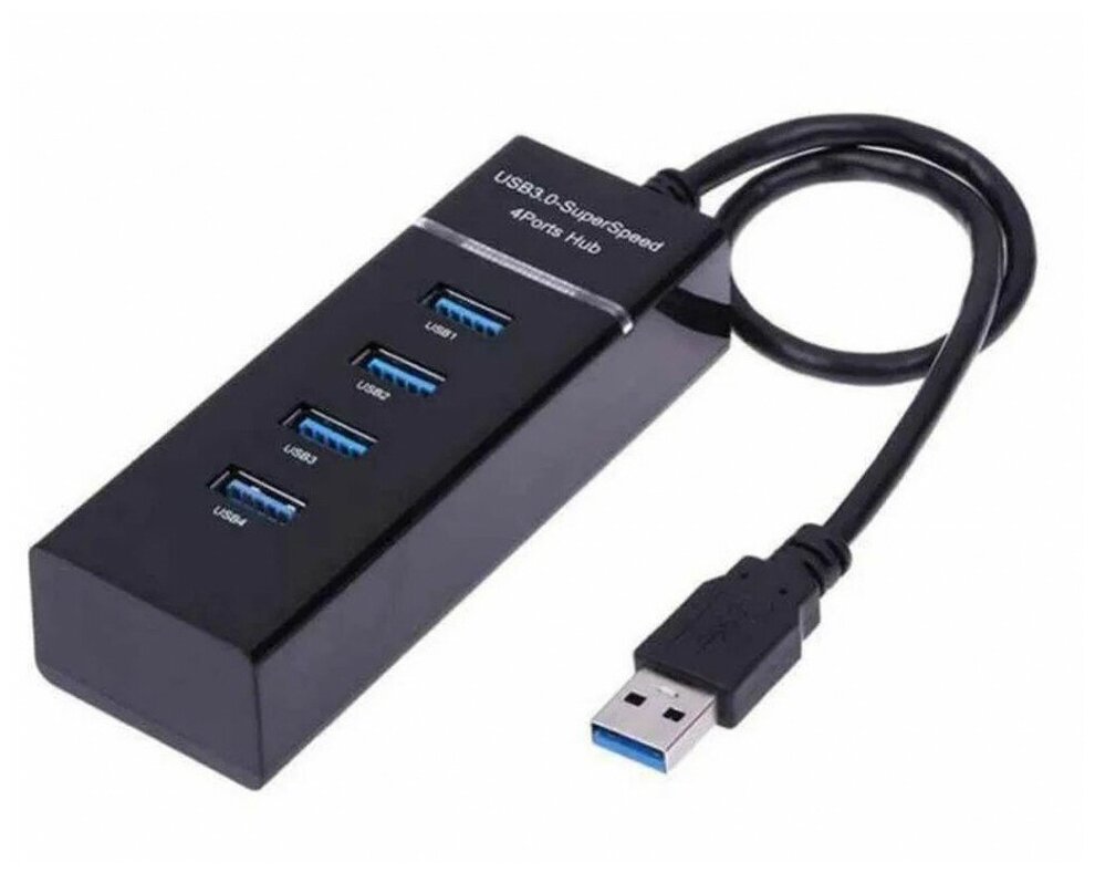 USB разветвитель 3.0 HUB 4 ports, черный