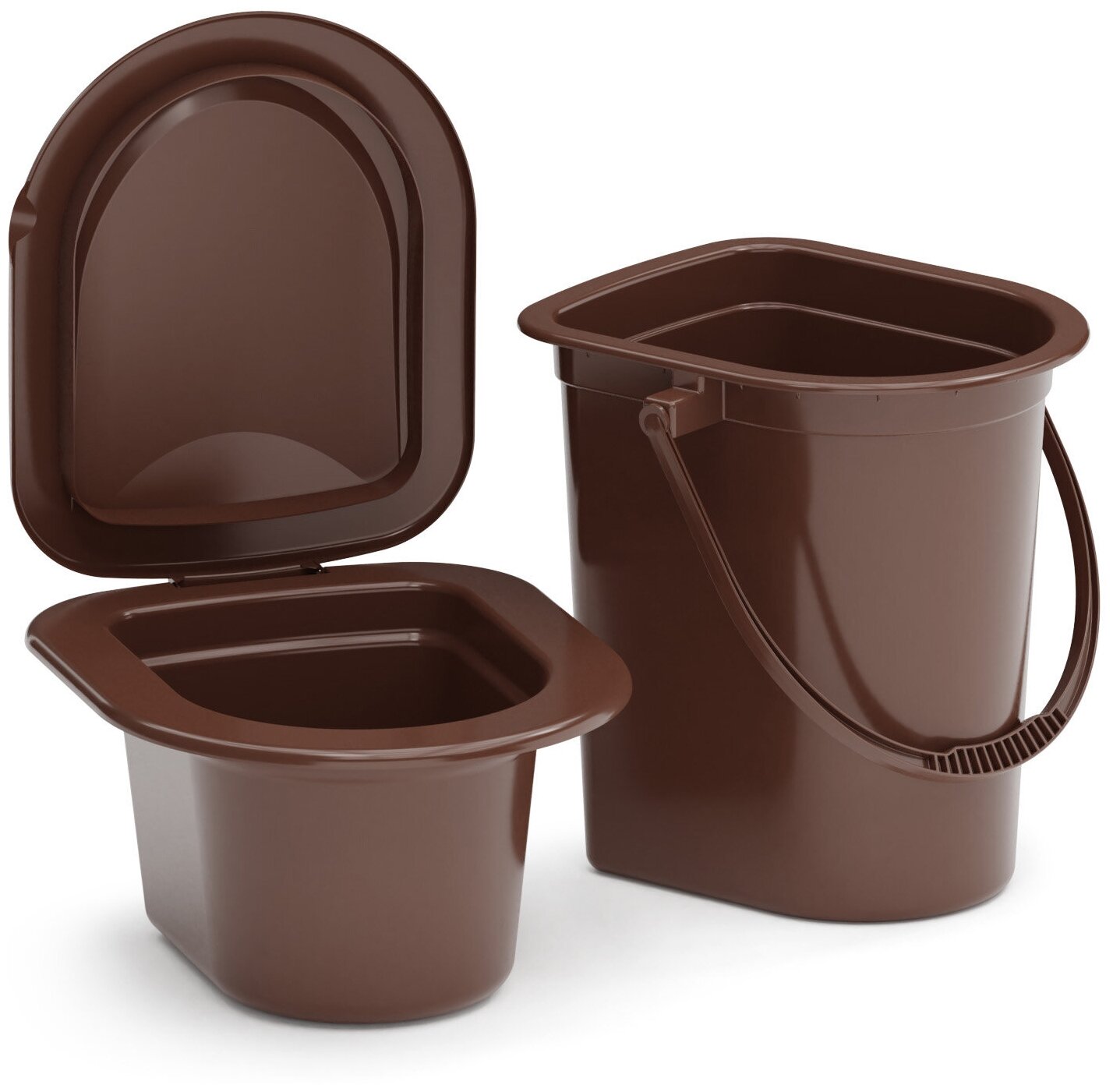 Хозяйственное ведро-туалет со съемным горшком 17л, Альтернатива М3051 (цвет коричневый)