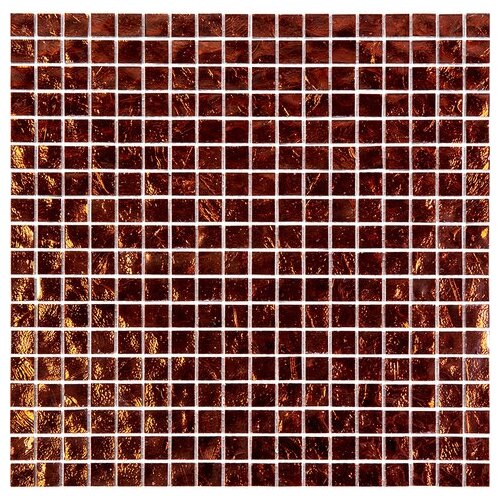 Мозаика одноцветная чип 15 стекло Alma BD55 коричневый темный квадрат глянцевый