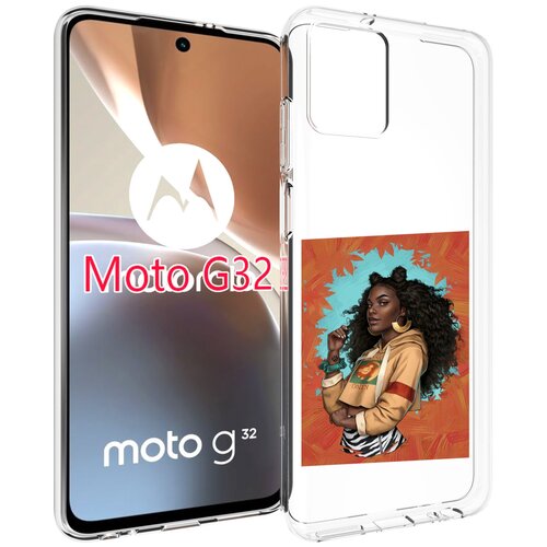 Чехол MyPads темная-девушка женский для Motorola Moto G32 задняя-панель-накладка-бампер