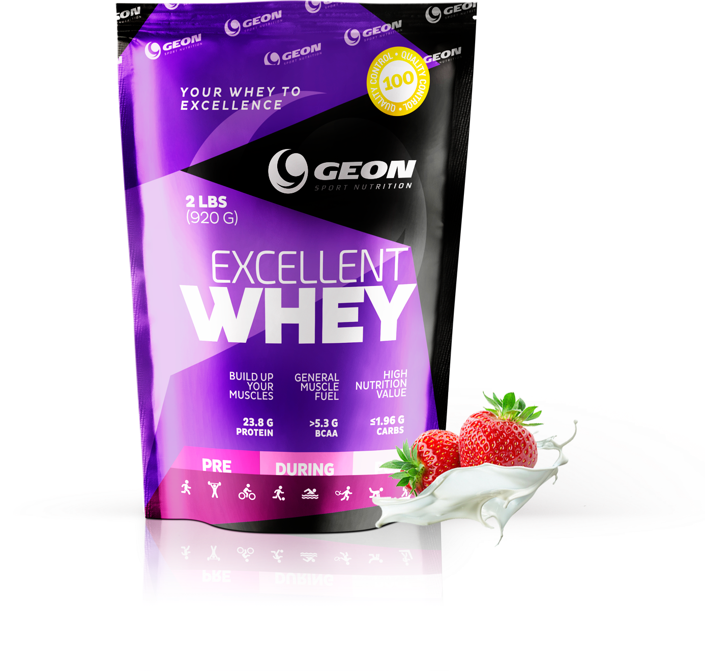 Протеин GEON Excellent Whey, порошок, 0.92кг, клубника со сливками - фото №12