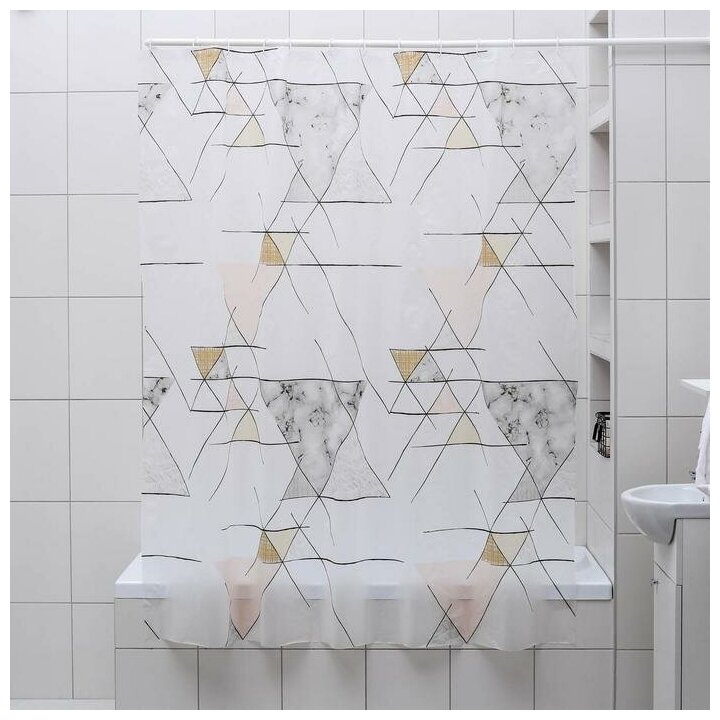 фото Штора для ванной Геометрия, 180х180 см, EVA