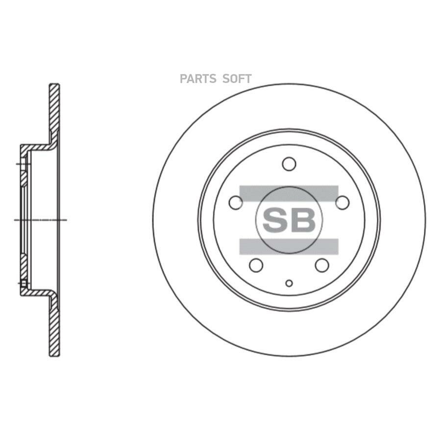 Диск тормозной, задний SANGSIN BRAKE SD4423 | цена за 1 шт