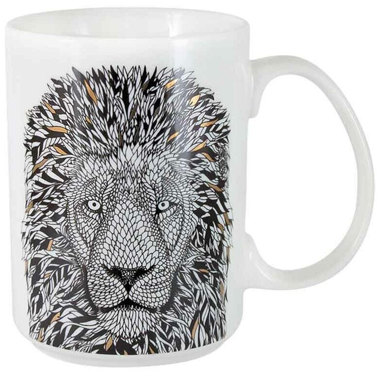 фото Кружка Home & Style "Лев", фарфор, 0.5 л (HS3-M350-0228-A)